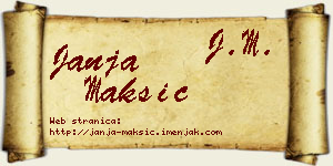 Janja Maksić vizit kartica
